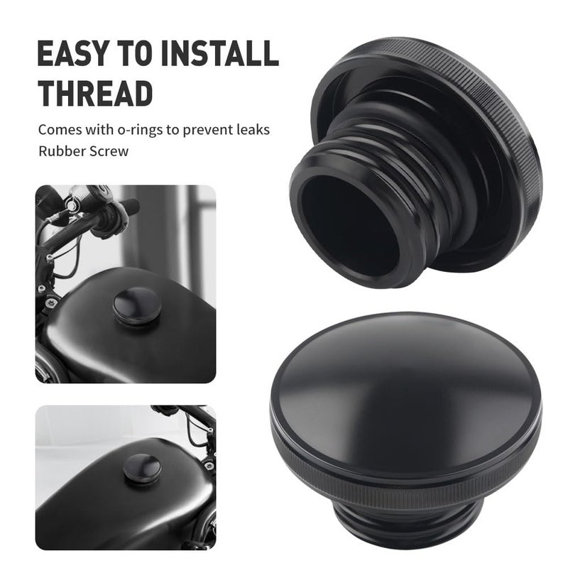 GZYF Fuel Gas Tank Oil Cover for Harley for Sportster XL Dyna FXDF for Softail for Road King 1992-2017, 2015-2017 Freewheeler models, Black - Image 2